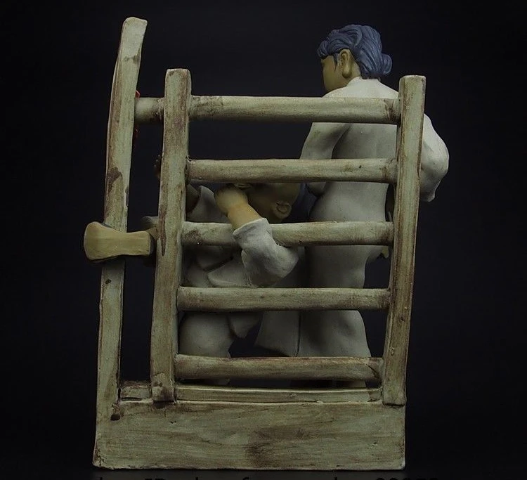 China Pottery Wucai Porcelain Art Decoration Firecrackers Guest Statue Sculpture | Дом и сад