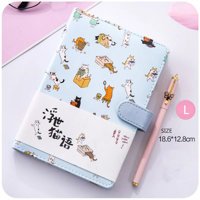 BLUE-L Kawaii блокнот рубанок bullet journal Еженедельный ежемесячный органайзер для подростков дневник Биндер программа расписание офисные школьные канцелярские принадлежности подарок - Цвет: BLUE-L