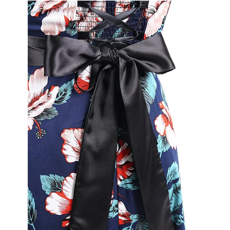 HziriP Summer Dress Women Clothes Elegant Halter Sexy Vintage Printing Sleeveless Slim Ladies Party Backless Dresses Robe Femme | Женская
