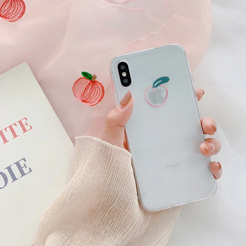 GlamPhoneCase персиковый Прозрачный чехол для телефона iPhone XS Max XR X 8plus 8 7plus 7 6 S/6 Plus Мягкий