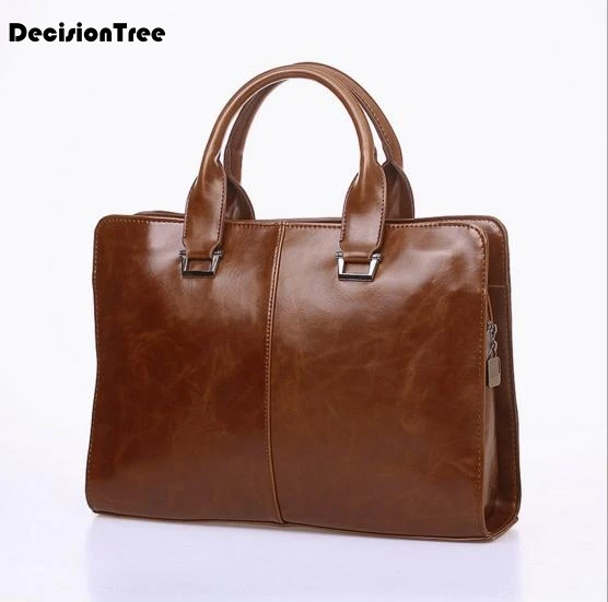 

Модный мужской портфель из масляной кожи, винтажная дизайнерская сумка для ноутбука, деловая сумка известного бренда, мужской мессенджер н...