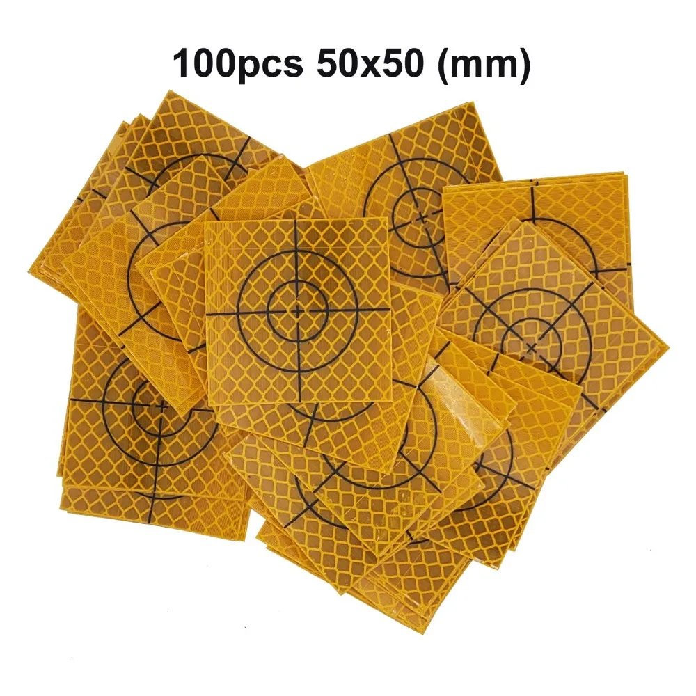 

100pcs YELLOW Reflector Sheet 50 x 50 mm Reflective target FOR total station