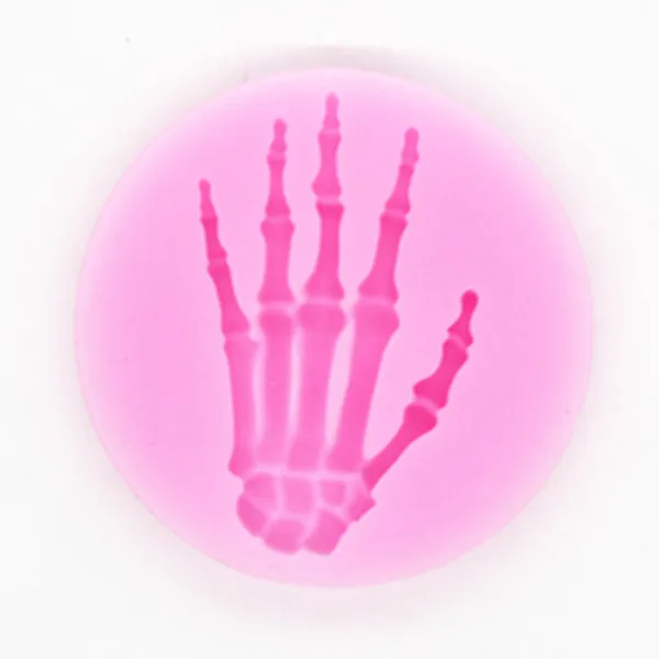 

p224 Halloween skeleton hand over sugar silicone mold cake decoration mold