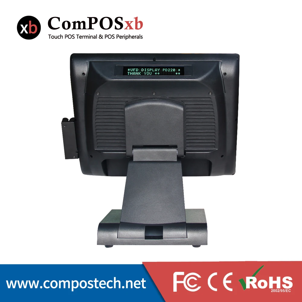 Compostech pos все в одном машина 15 ''резистивный сенсорный экран система для