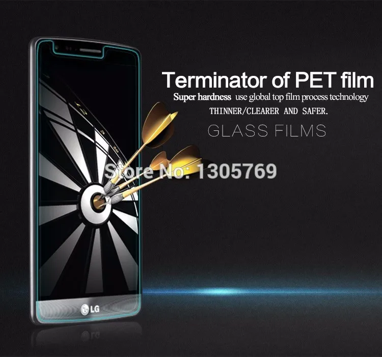 500 шт./лот взрывозащищенное Закаленное стекло для защиты экрана LG L65/L70/L90/G Pro 2/G Flex