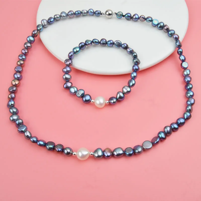 Набор украшений для женщин ASHIQI ожерелье ручной работы из натурального