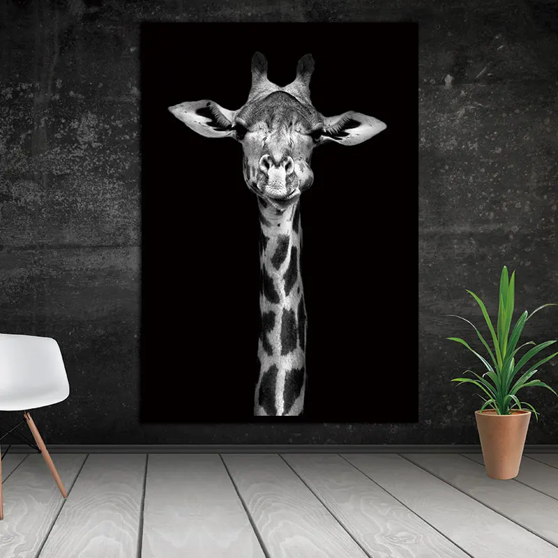 

Canvas Painting Wall Art Pictures Print HD Animal Nordic Black&White Modular Paintings For Living Room Home Decoration no frame