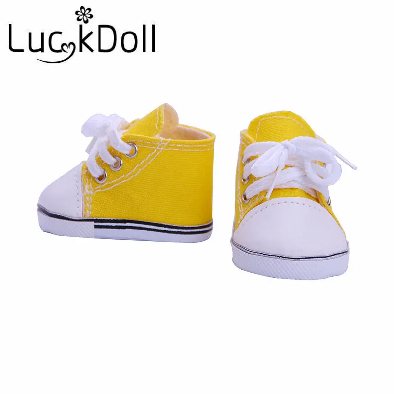 LUCKDOLL сплошной цвет холст обувь подходит 18 дюймов Американский 43 см Кукла одежда аксессуары, игрушки для девочек, поколение, подарок на день рождения - Цвет: m177