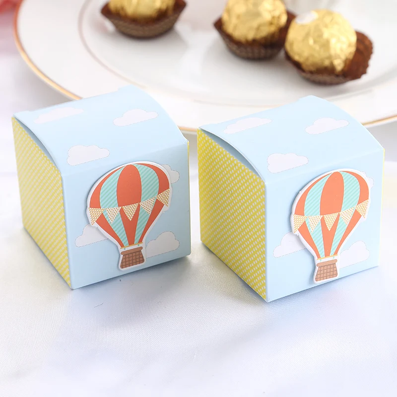 60x горячий воздух воздушный шар рисунок Baby Shower Коробки Подарочная коробка на крестины подарок на день рождения вечерние сладости выступает рождения украшения