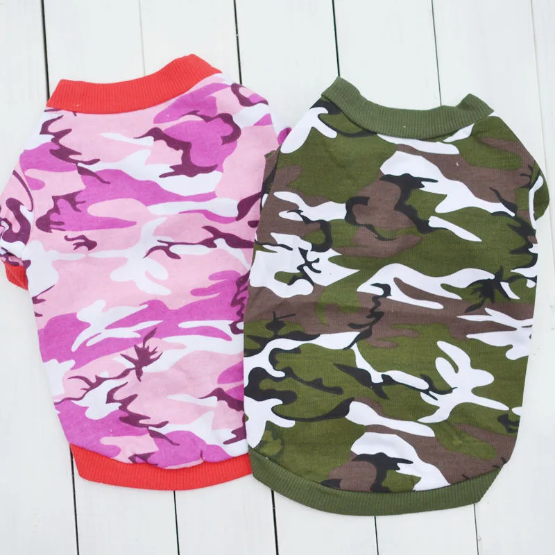 Новый модный Камуфляжный костюм для кошек одежда армейский зеленый розовый
