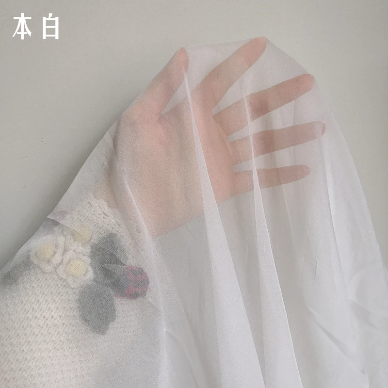 Обесцвечивание 30D китайский розовый/фиолетовый/белый Шелковый шифон печатная