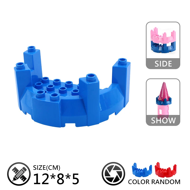 Castle top seat Большие строительные блоки замок аксессуары для сцены стены крыши забор Оружие Кирпич совместим с Duplo собрать игрушки для детей подарок - Цвет: Castle top seat