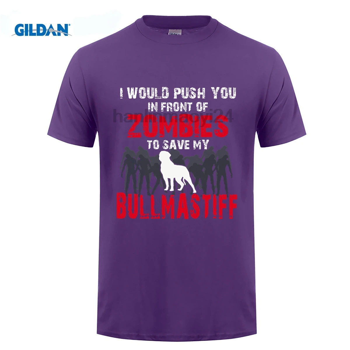 GILDAN передняя часть зомби Bullmastiff забавная Милая футболка для влюбленных
