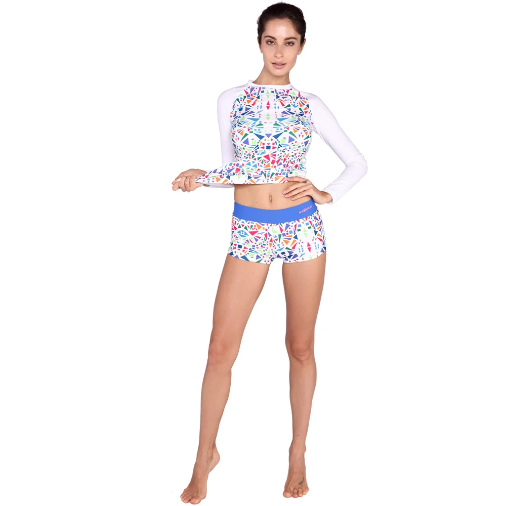 SABOLAY Женщины Солнцезащитный Крем С Длинным Рукавом Прибой Вверх Вершины Дайвинга