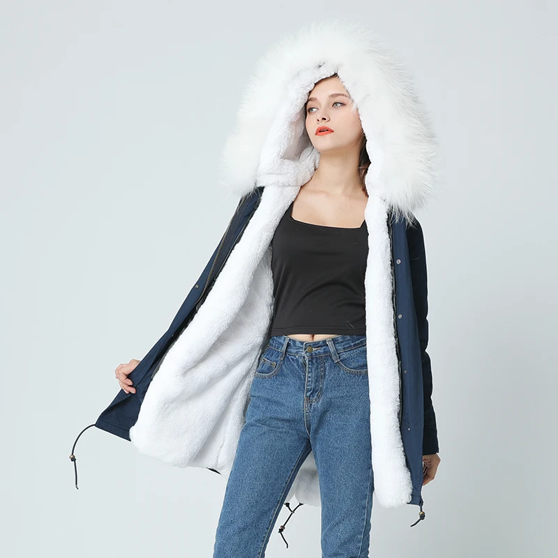 OFTBUY длинная парка цвета морской волны зимняя куртка пальто женское пальто из натурального меха парки натуральный мех енота воротник теплый мягкий искусственный мех лайнер