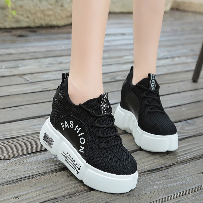 OLOMM 2019 autumn new sports Korean version of the wild 10cm increased casual shoes thick-soled wedge LL-50 | Обувь