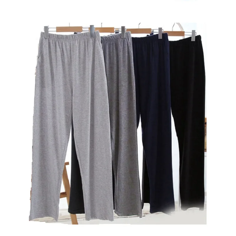 Мужские новые модные пижамные штаны хлопковая тонкая Свободная Повседневная