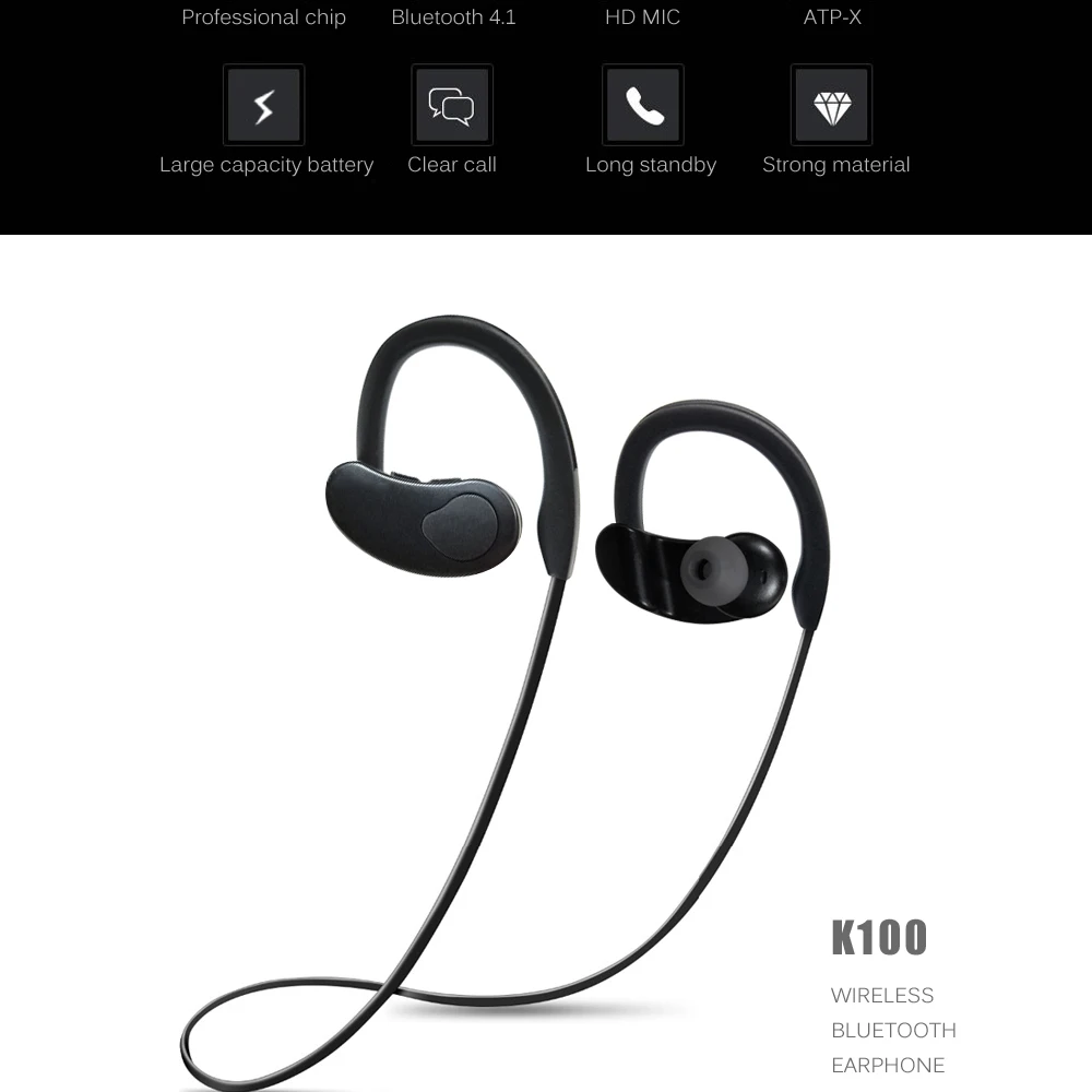 Bluetooth спортивные стереонаушники, водонепроницаемые наушники-вкладыши, беспроводные наушники-вкладыши, гарнитура с микрофоном для телефона