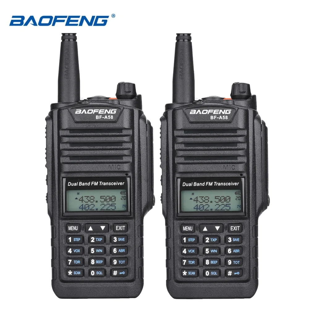 2 шт. Оригинал Baofeng BF A58 IP67 Морская водонепроницаемая рация Двухдиапазонная Woki Toki
