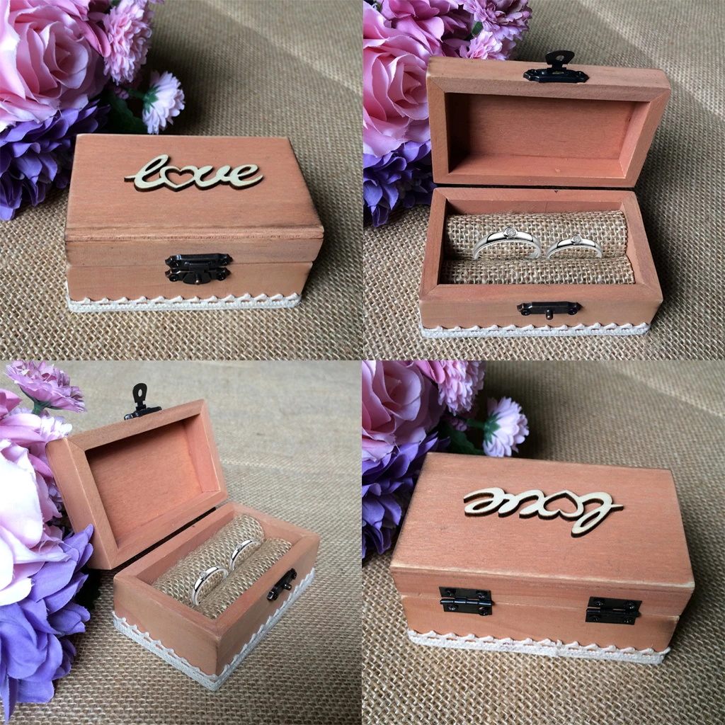 Новинка Лидер продаж винтажная деревянная коробка держатель для кольца