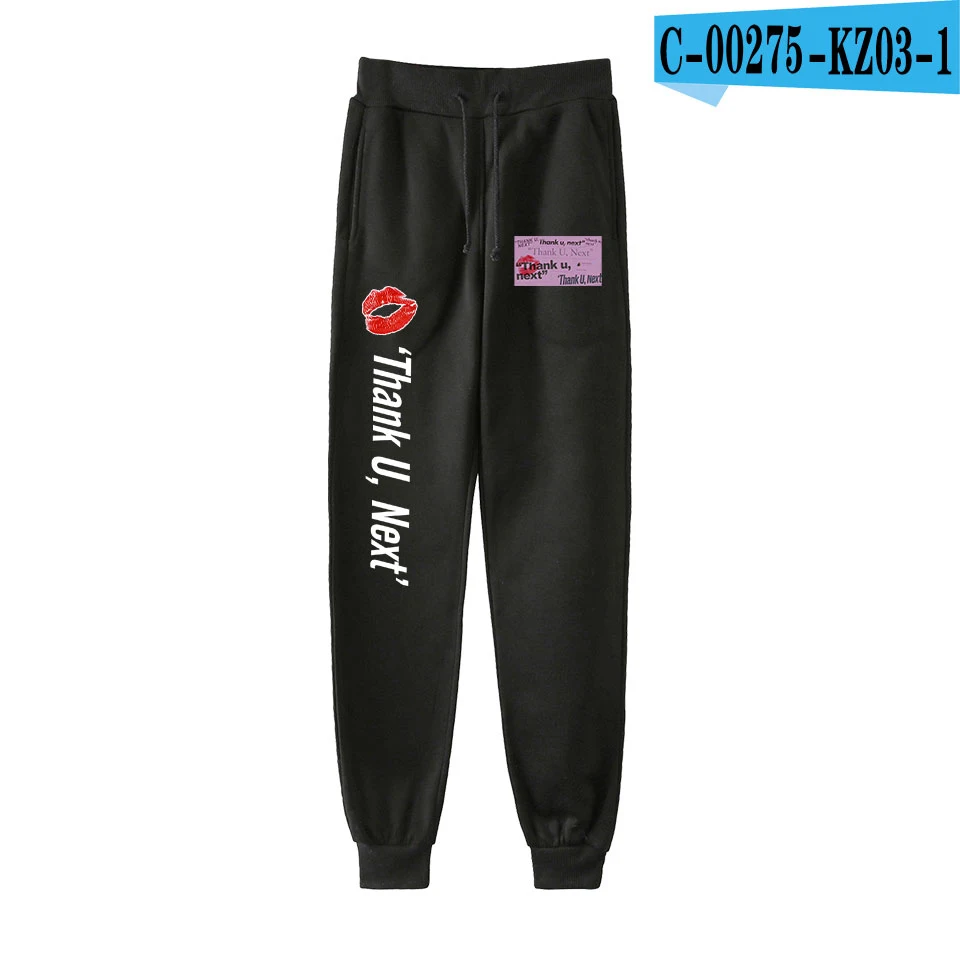 Ариана Гранде Модные Печатные Jogger Брюки женские/мужские повседневные уличные длинные брюки горячая Распродажа спортивные брюки - Цвет: black