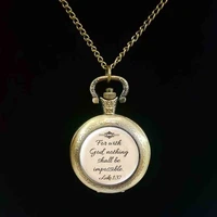 newest fashion jesus jewelry christian pocket watch faith with god nothing is impossible quote jewelry glass saying pocket watch