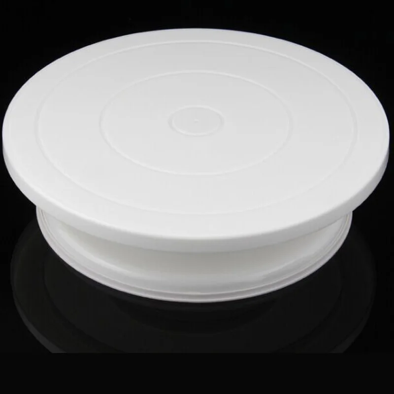 Turntable Decorating Stand Platform White 28cm Round Rotating Revolving Cake Sugarcraft Best Selling | Дом и сад