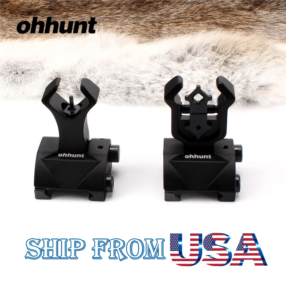 

Brobest Model 4 AR 15 Tactical Flip up Front Rear Sight Sights Set Iron Diamond Apertures Dual Windage Adjustment