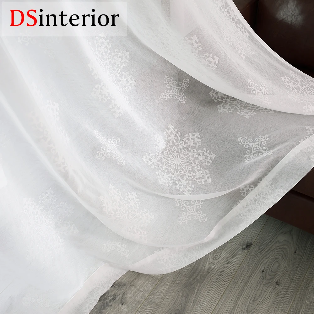 Dsinterior белый цвет элегантная тюль штора для спальни или гостиной|curtains for|sheer