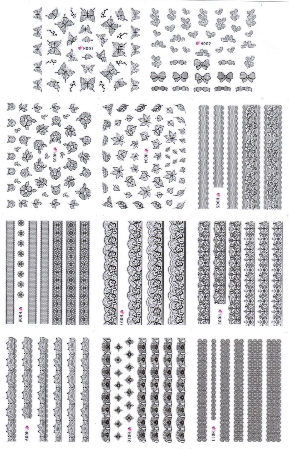 Самоклеящиеся 3D тату наклейки для ногтей с имитацией симуляции черная бабочка