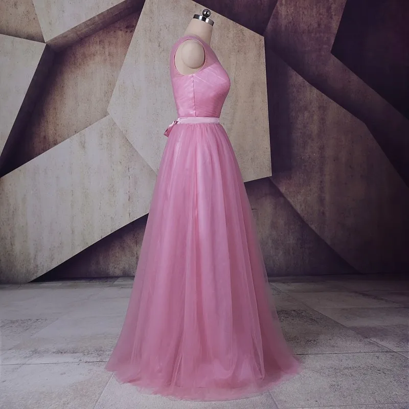 Лиловый Тюль Длинные Платья для подружек невесты 2018 Лори Vestido longo madrinha v-образный
