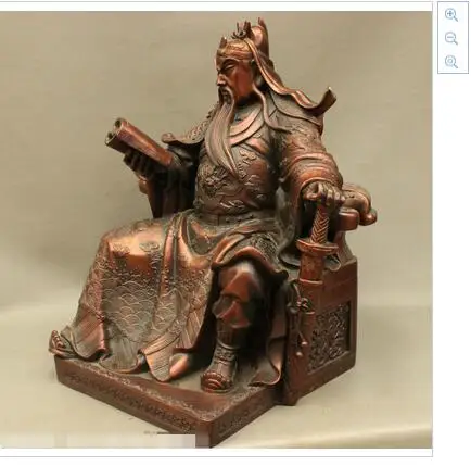 18 &quotКитайская чистая красная бронза воин Гуандун гуаньюн Бог Дракон голова