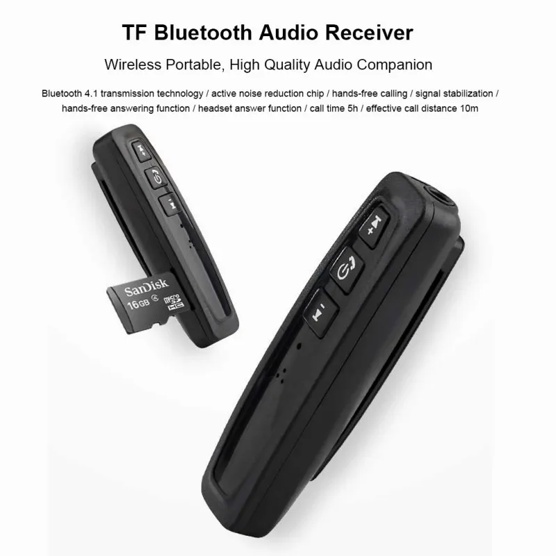 Мини Автомобильный bluetooth приемник с зажимом беспроводной адаптер 3 5 мм AUX