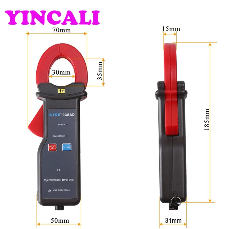 Токоизмерительные клещи ETCR035AD для переменного/постоянного тока диапазон 0 ~ 1000 А