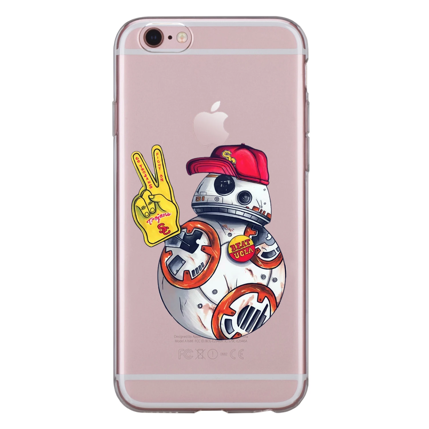 Чехол для iphone XS Max XR X 8 7 6 6S Plus 5 5S SE 5C 4S из мягкого ТПУ силикона милый BB-8 Звездные