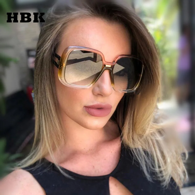 Женские и мужские солнцезащитные очки HBK квадратная большая рама большого