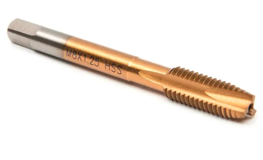 

5pcs/set HSS Titanium Machine Right Hand Tap Drill 3 Flute Spiral Point Thread Plug Handle Taps Die