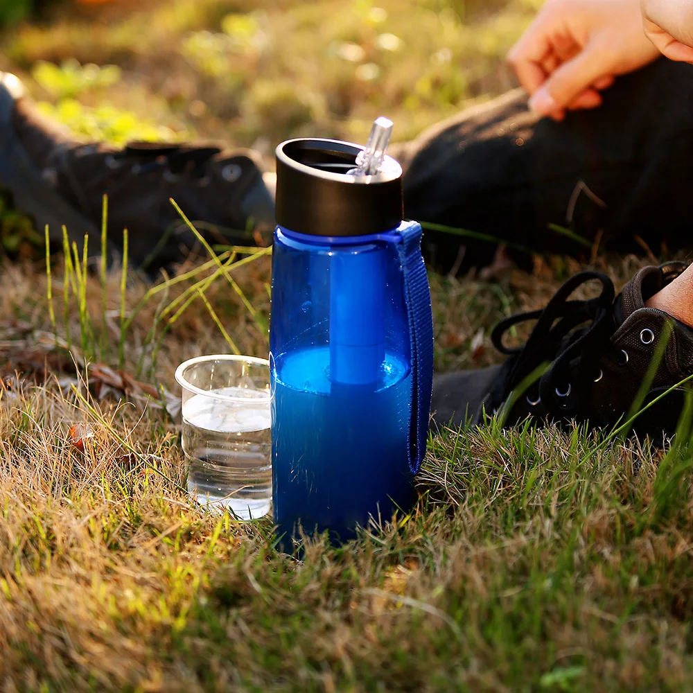 

650ml Outdoor Water Filter Bottle Water Filtration Bottle Purifier for Camping Hiking Traveling Camping Equipment Multi Tool