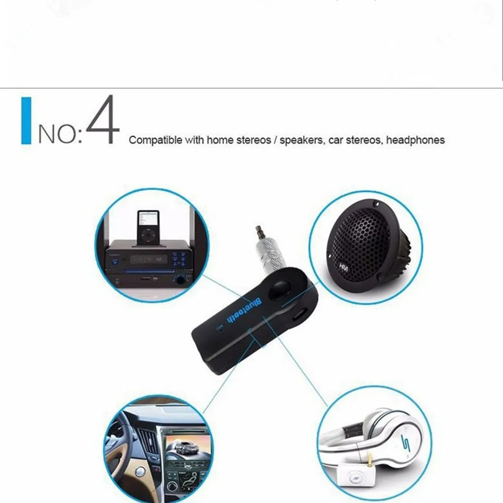 

Universal 3.5mm Car Bluetooth Audio Music Receiver Adapter Auto AUX Streaming A2DP Kit for Speaker Headphone