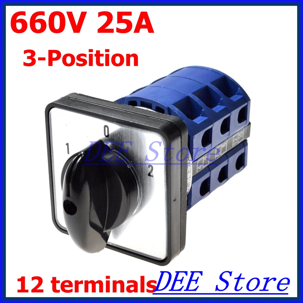 660V 25A 12 Терминал 3 положения поворотный Contarol Cam универсальный комбинированный