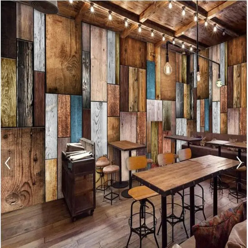 Большие европейские и американские модные обои на заказ деревянные для гостиной