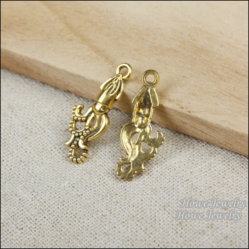 75 шт. винтажные подвески осьминог кулон античное золото подходит для браслетов