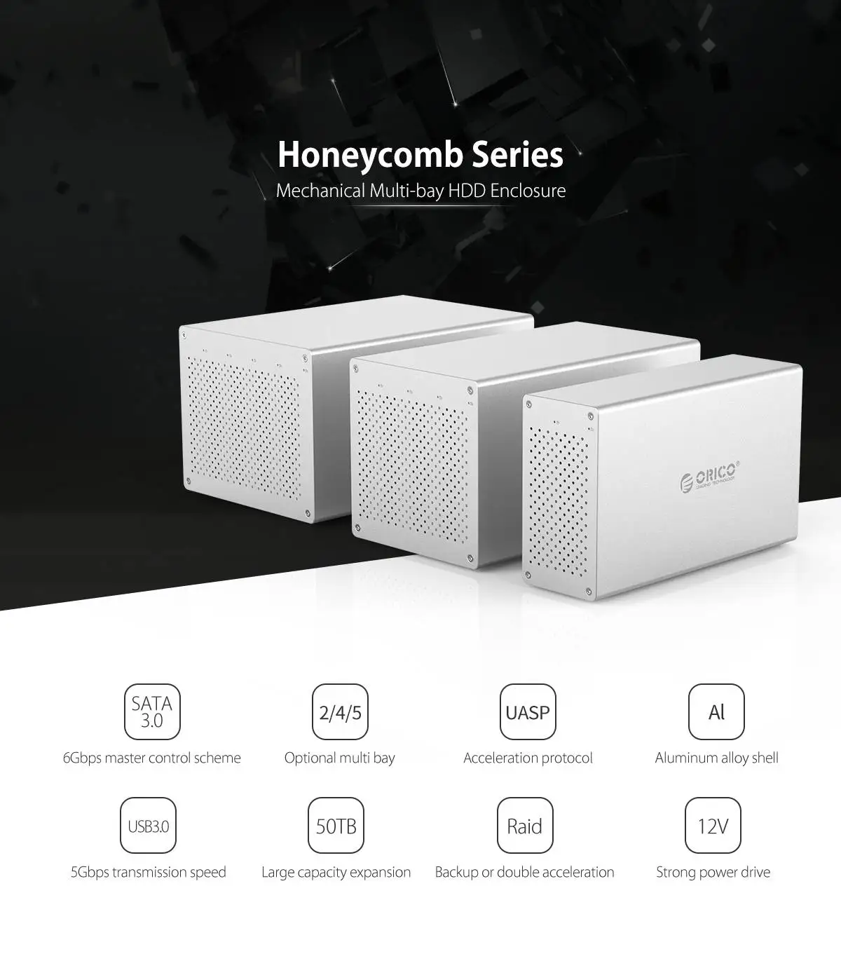 

ORICO WS500-RU3 3.5 inch SATA to USB 3.0 HDD Case Support 10Gbps 5 Bay 10TB Hard Disk Docking Station HDD Hard Drive Enclosure