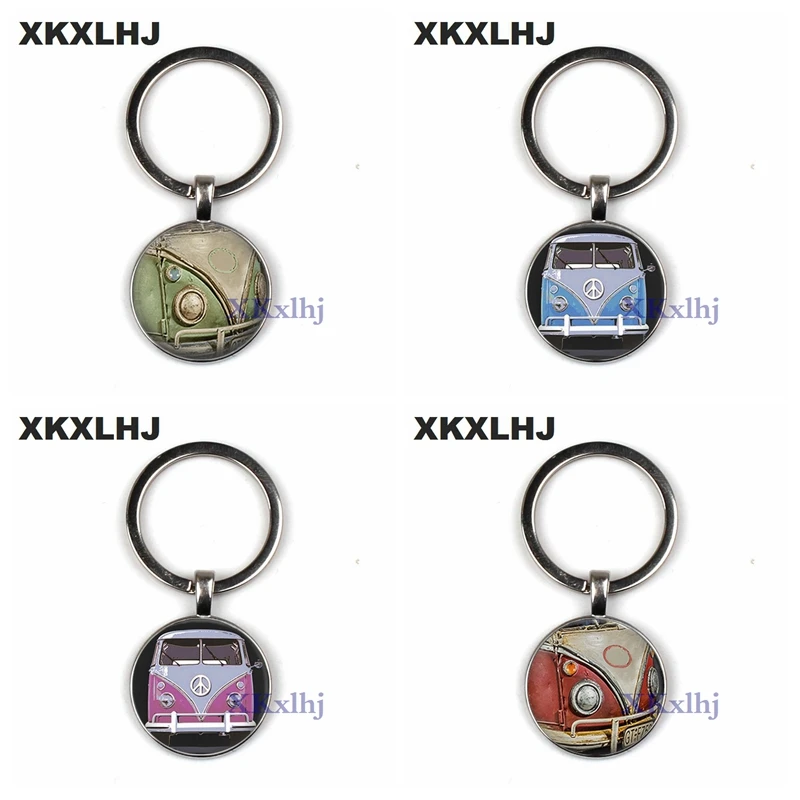 Новинка XKXLHJ винтажный хипpie Peace Sign Van Bus брелок модный мужской женский кошелек