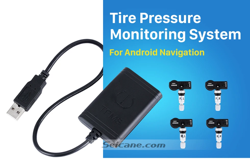 Seicane портативный автомобильный USB TPMS с 4 внутренними датчиками для Aftermarket Android радио контроль давления в шинах Автоматическая сигнализация