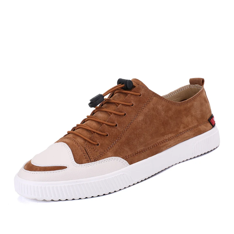 Valstone/мужская повседневная обувь из натуральной кожи; коллекция года; сезон весна; модные кроссовки из натуральной свиной кожи на шнуровке; мужские вулканизированные туфли на плоской подошве; Цвет Черный - Цвет: Brown