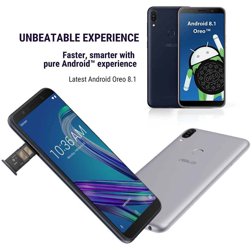 Asus Zenfone Max Pro M1 ZB602KL 4G RAM 64g ROM 6 0 &quotOcta Core 13MP Android 8 1 5000 мАч LTE Dual Sim Смарт сотовый