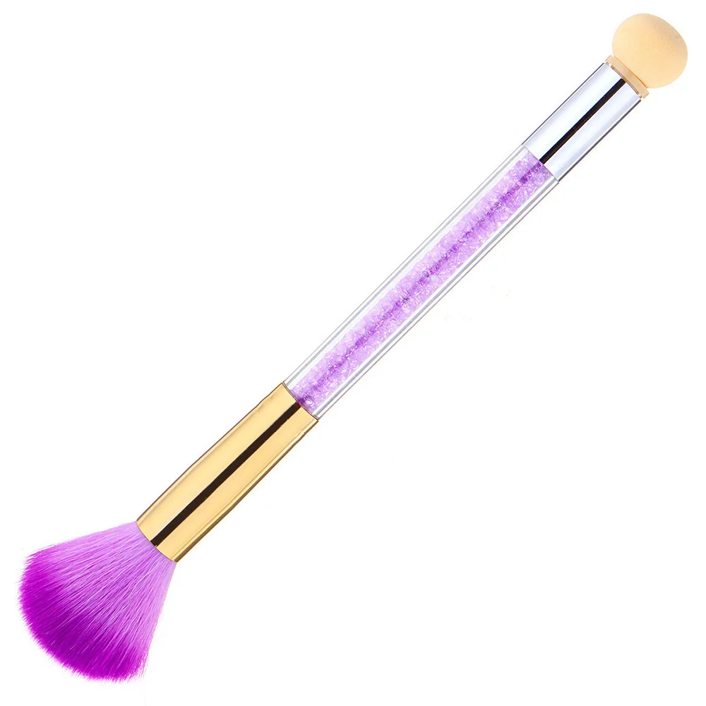 Purple Двухсторонняя кисть для ногтей Nail кисточки для маникюра гель Акриловая кисть нанесение точек на ногти градиент ручка косметическая кисточка с ручка со стразами - Цвет: Purple