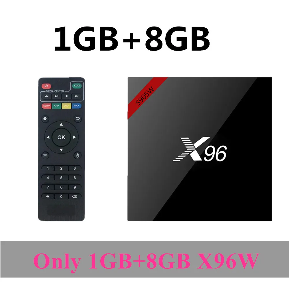 ТВ-приставка 2018X96 Вт Android 7,1 OS 4K ТВ приставка 2 Гб 16 Гб Amlogic S905W четырехъядерный X96 мини 1 ГБ 8 ГБ WiFi приставка мини - Цвет: X96W 8G