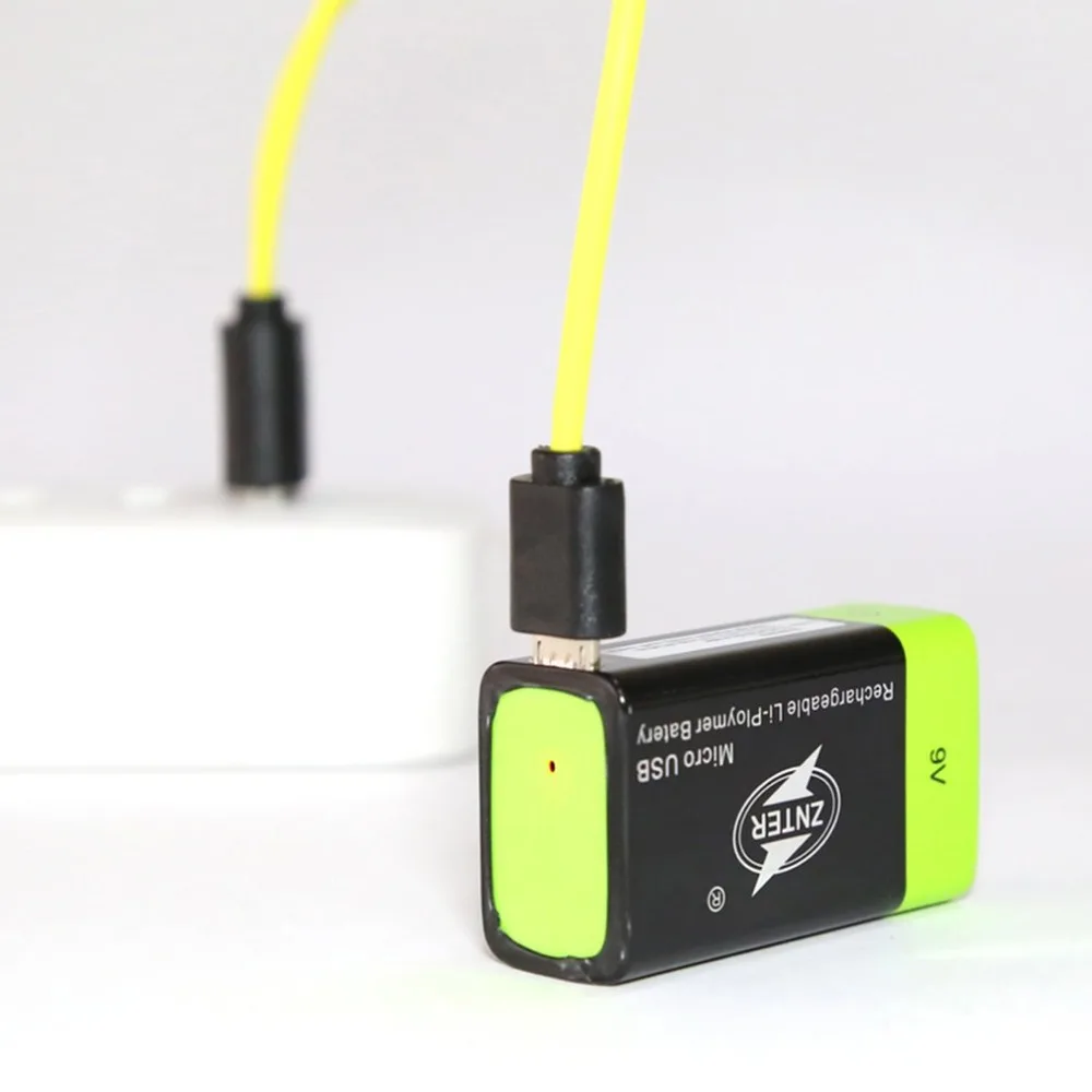 ZNTER ультра эффективный 9V 400mAh USB Перезаряжаемый литий полимерный аккумулятор для RC